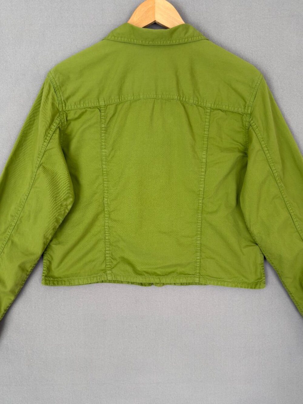 Liz Claiborne Lizwear Cotton Jacket Women’s L Lime Green Utility Zip Front Y2K - Picture 14 of 14